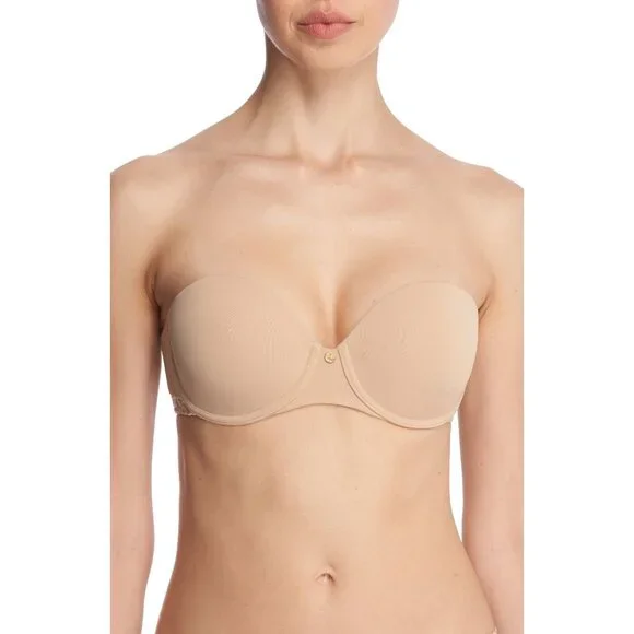 🆕NATORI Pure Luxe Strapless Convertible Bra 36DD Beige Nude #729080 - Picture 1 of 14